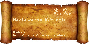 Marianovits Károly névjegykártya
