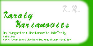 karoly marianovits business card
